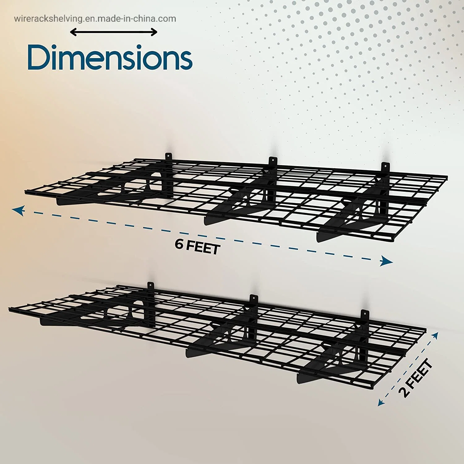 Wall Mounted Garage Shelving Storage Racks Floating Shelves for Storage & Organization Steel Wire Grid Wall Garage Shelf System for Creat Space