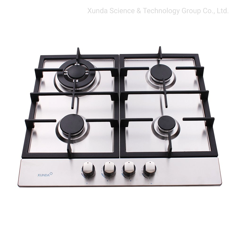 Stainless Steel Built in Gas Hob 4 Burners Lotus Flame Kitchen Gas Cooking Hob Cooking Stove