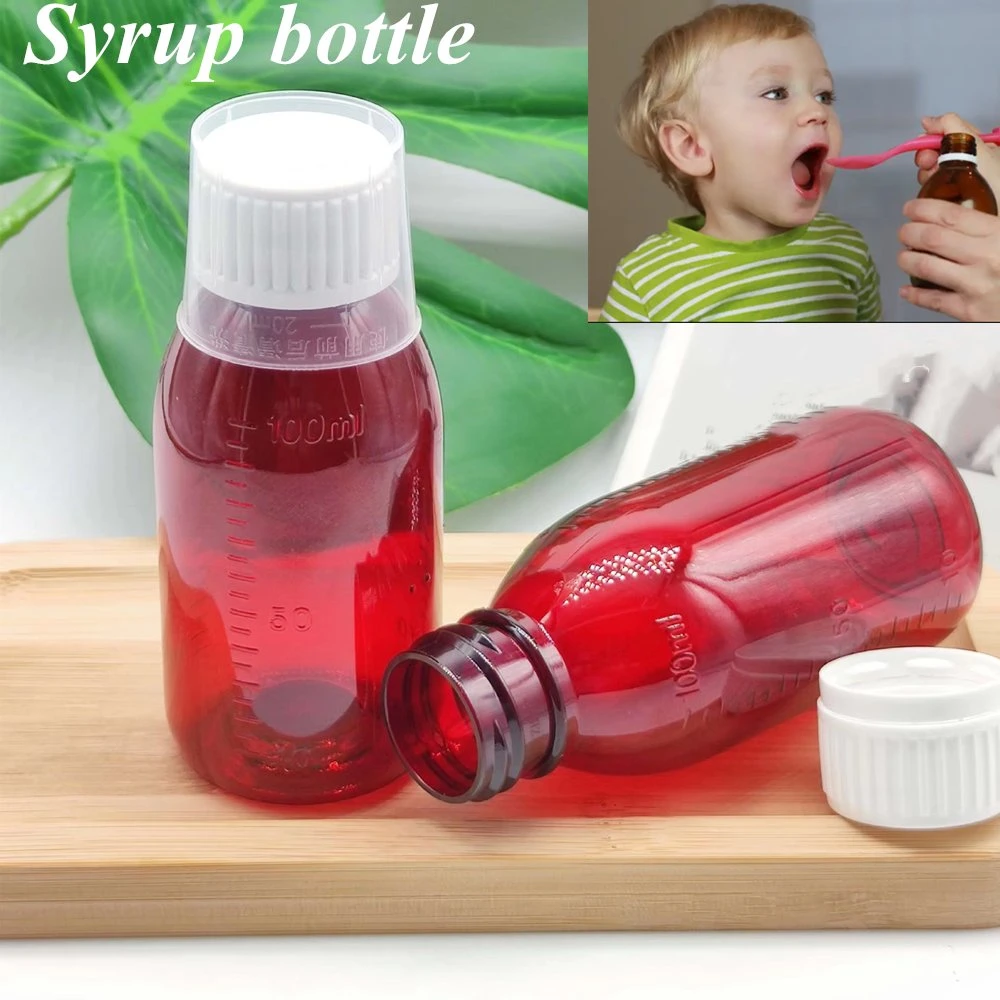 3oz 4oz 5oz Empty Round Plastic Pet Medical Package Cough Syrup Bottle