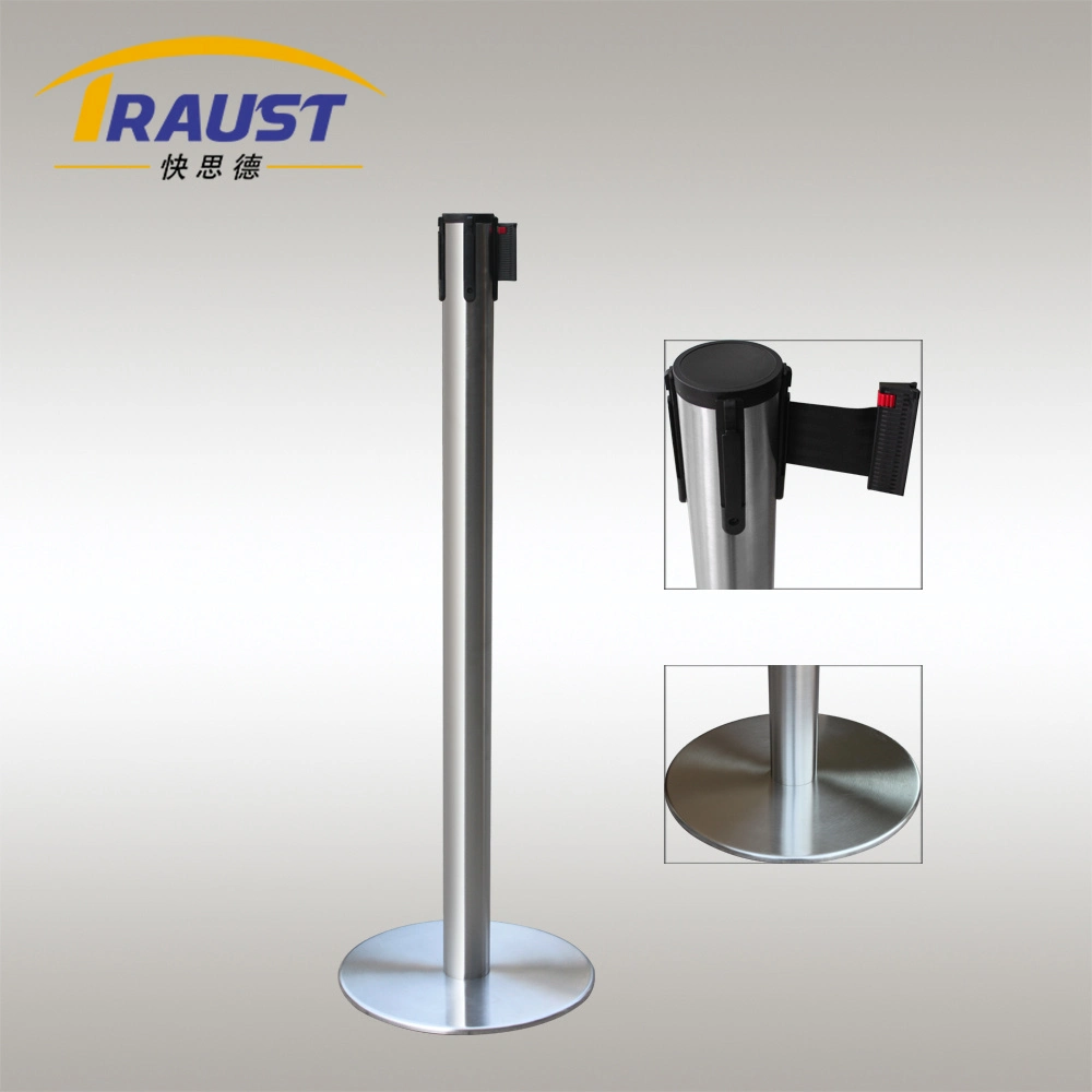 Traust Sale Aluminium 2 Meter Pink Colour Belt Stand Barier Crowd Control Queue Stanchion Post