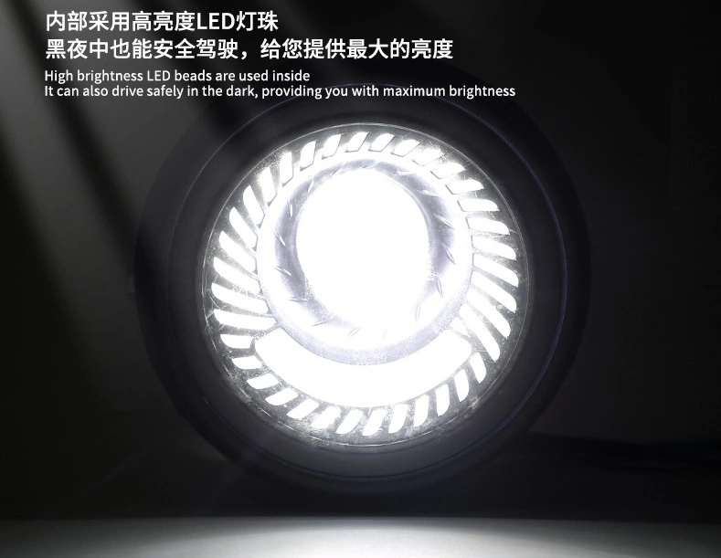 6.5" 12V Motorcycle Headlights LED Retro Design Headlamp Angle Eye Frontlight