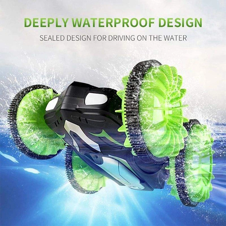 360 Degree Flip Amphibious Car RC Double Sides Stunt Car 2.4GHz 4WD Waterproof Car for Kids