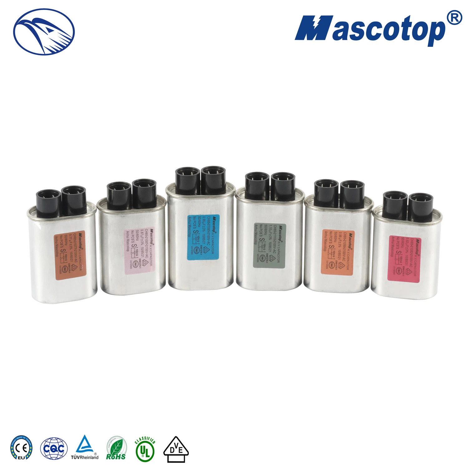 Mascotop Polypropylene 50PCS /Carton 0.5-1.4UF 2100V 2300V Aluminum Microwave Oven Capacitor