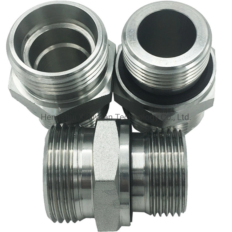 Double Hexagonal Female Hydraulic Fitting and Steel Hose Adaptor