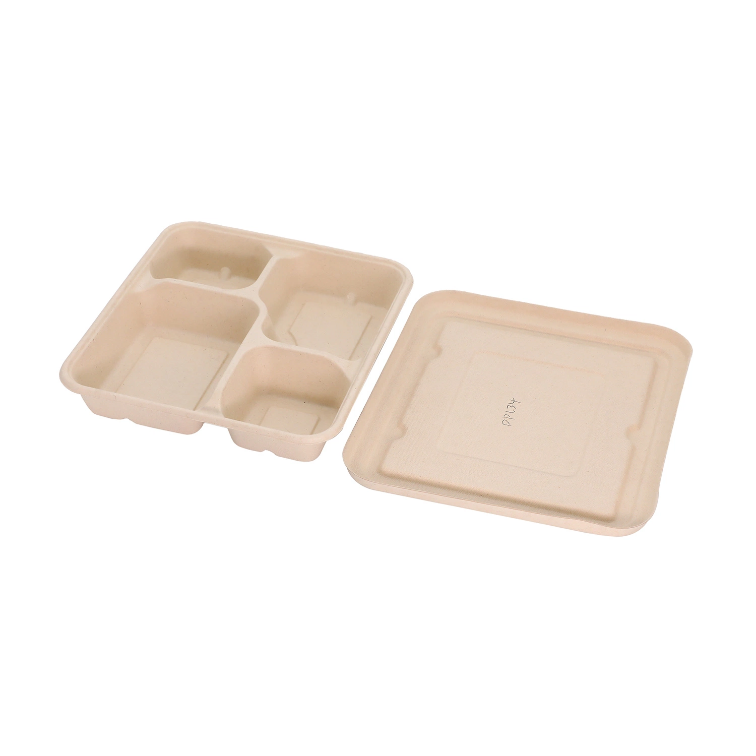 Disposable Biodegradable Compartment Dinner Plate Outdoor Household Lunch Box Household Container Customized