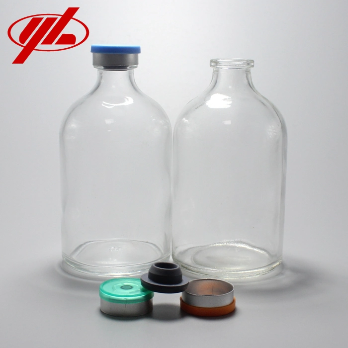 Clear 50ml 100 Injection Moulde Glass Bottle for Antibiotic