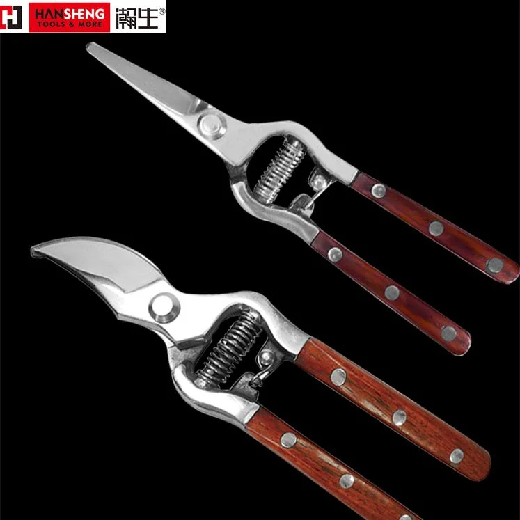 8", 8.5", "Hand Tools, Hardware Tools, Made of High Carbon Steel, Polish, with Mahogany Handle, Redwood Handle or PVC Handle, Pruning Shear, Gardening Tools