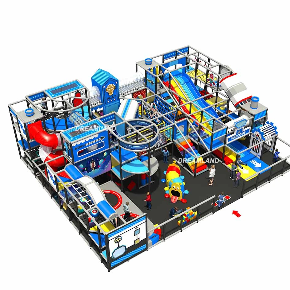 Customized Indoor Kids Cosplay Kfc Restaurant Theme Playground with Plastic Slide Supplier