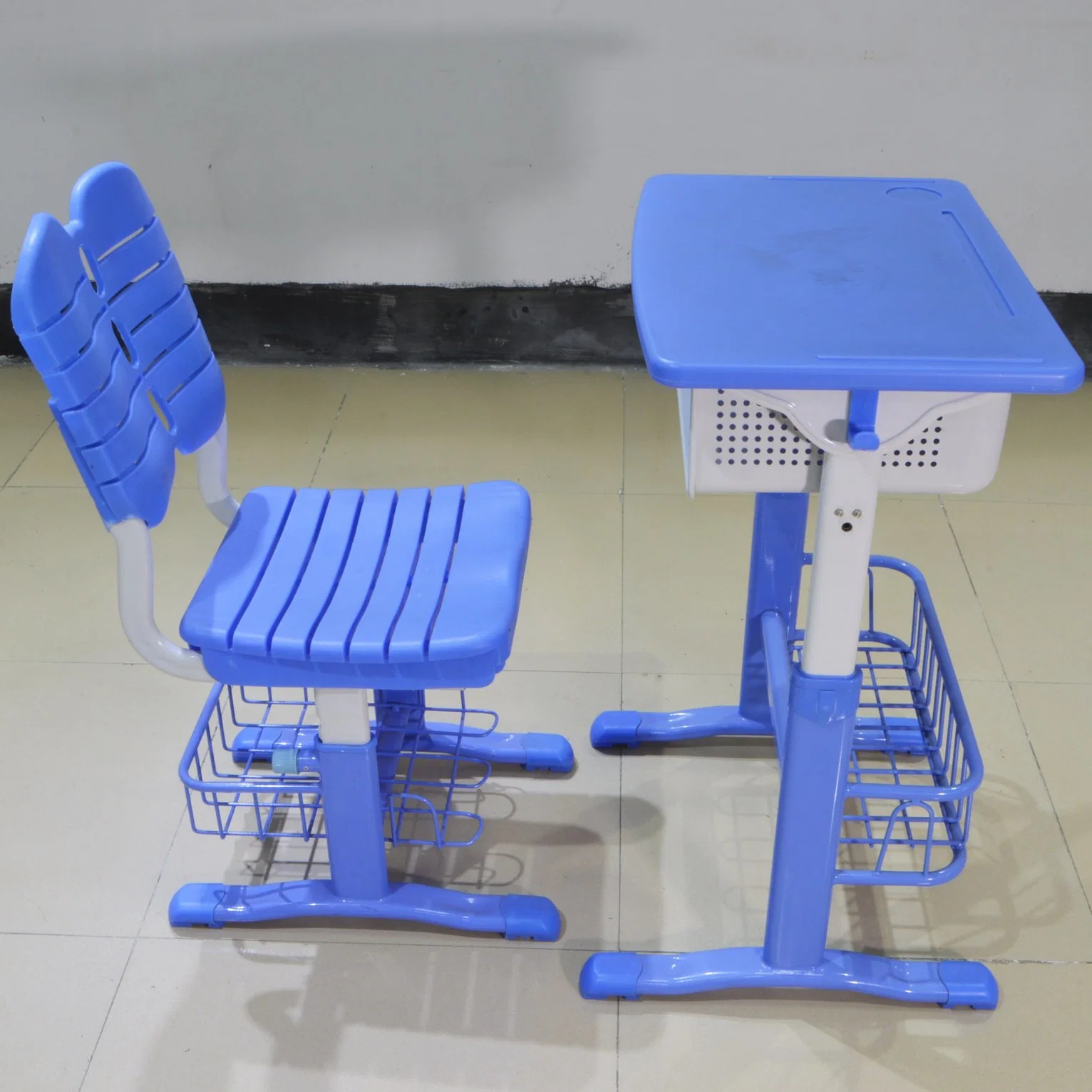 Adjustable High Student Table Chair Set School Furniture