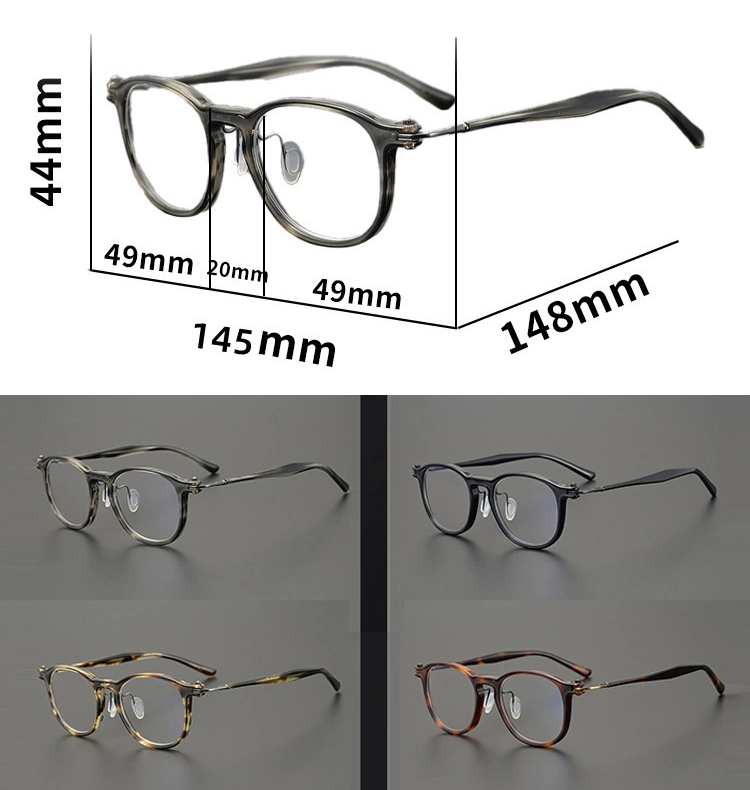 Japanese Retro Literary Eyeglasses Frame Men and Women Square Plate Glasses Pure Titanium Eyeglasses Frame