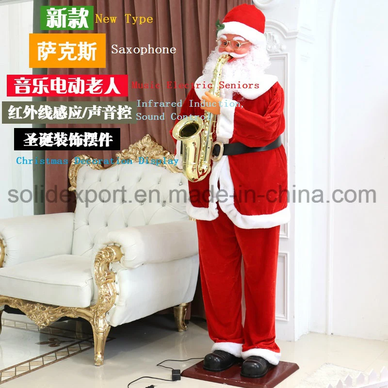 1.8m Electric Saxophone Music Dancing Santa Claus Christmas Decoration