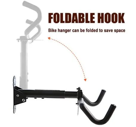 Bicycle Wall Mount Mountain Double Hook Trailer Frame Foldable