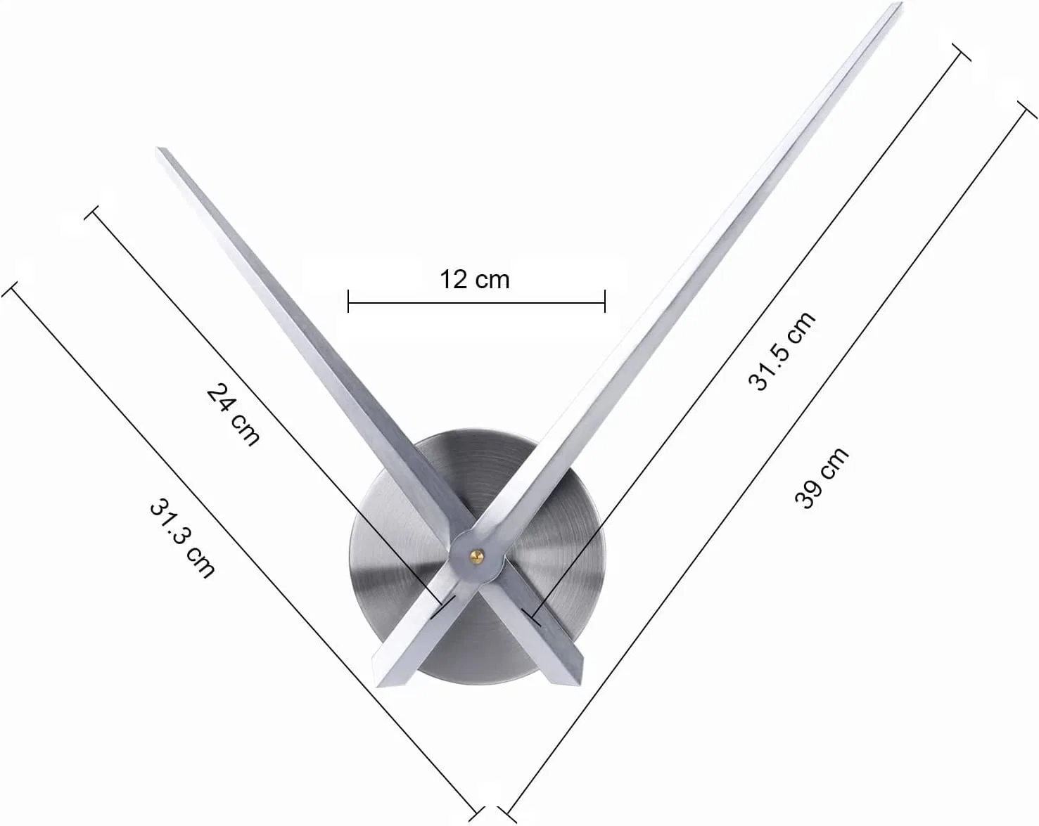 Reloj de metal de alto par el caso del movimiento del reloj de reloj y grandes manos para reloj de pared DIY