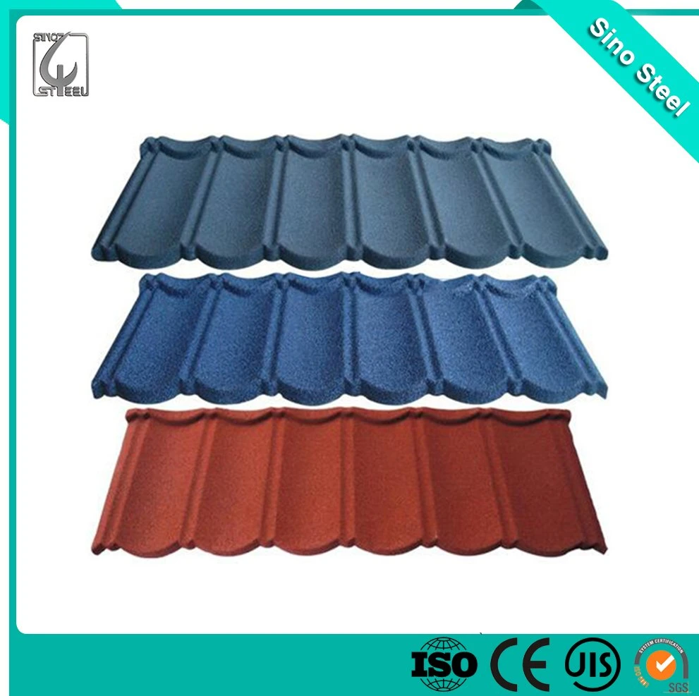 Classcial Style Galvalume Steel Tile Sheet Color Stone Coated Steel Roof Tile 0.42mm