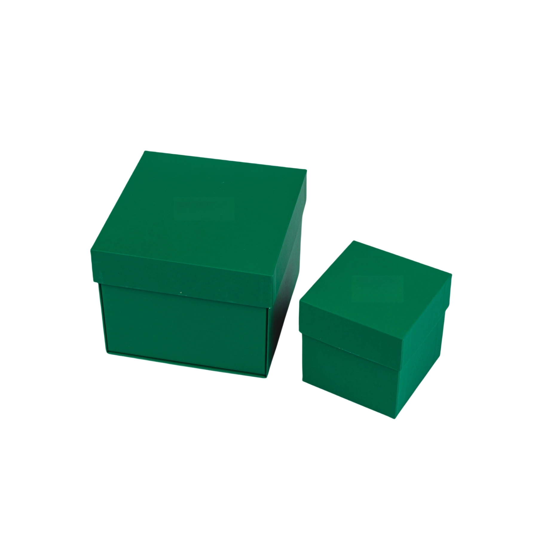 Green Colored Square Two Pieces Cardboard Gift Paper Packaging Boxes for Cosmetic