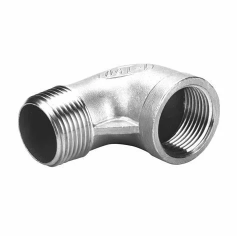 Plumbing Materials Stainless Steel Threaded Sanitary Pipe Fittings Union 90&deg; Elbow for Water Supply