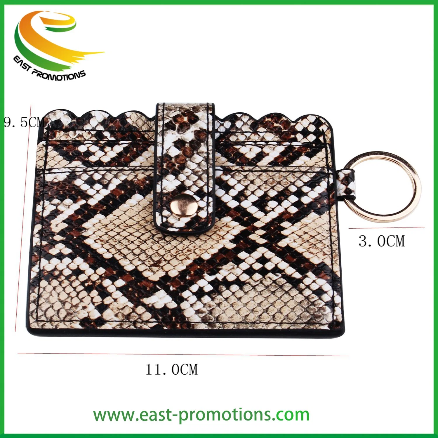 Wholesale/Supplier Snake Print Ladies Wallets, Multi-Position Leather Card Holder with Keyring