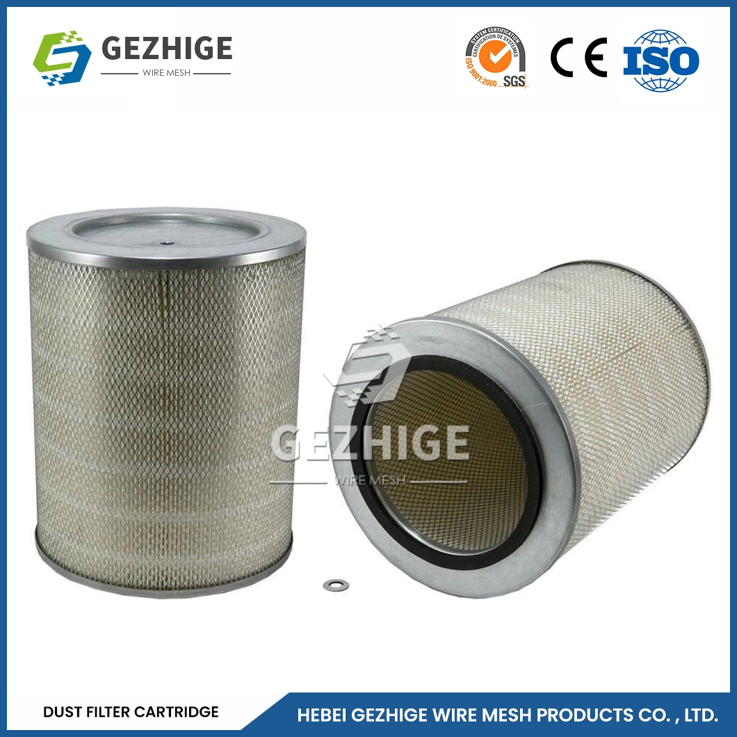 Gezhige Polymer Water Treatment Cartridge Factory 5m 6m Filter Area Industrial Dust Filter China 1000m3/H-100000m3/H Air Volume Industry Air Filter Cartridge