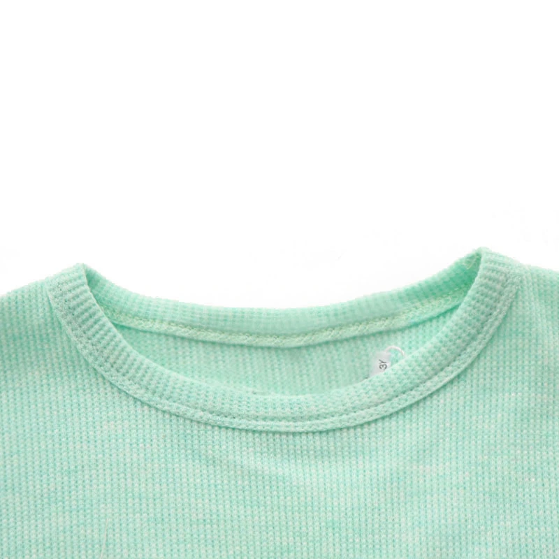 Camiseta Aqua Color 100% algodón para niños Camiseta con diseño de gofre para niños