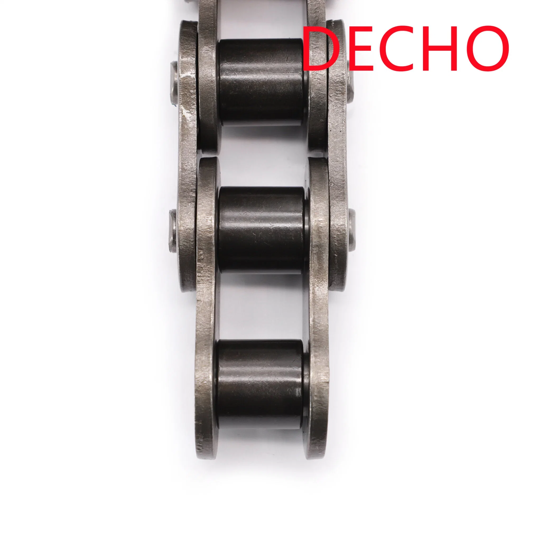 Double Pitch Transmission Chains with Straight Plate