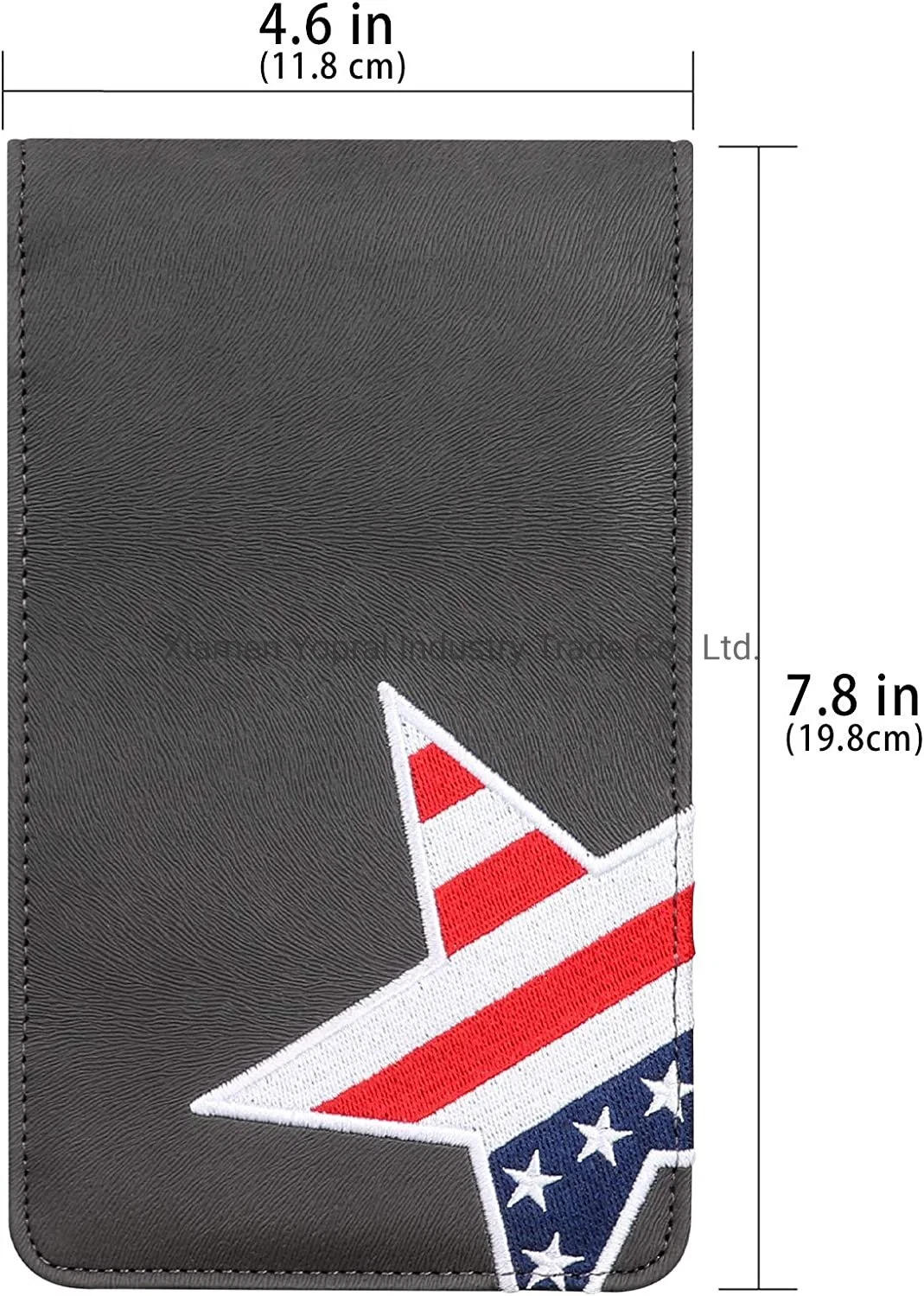 Flag Star Gray Quality PU Leather Yardage Book Cover Golf Digital Scorecard Holder