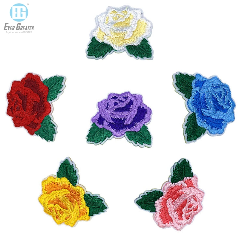 Custom High quality/High cost performance  Reflective Embroidery Patch Flower