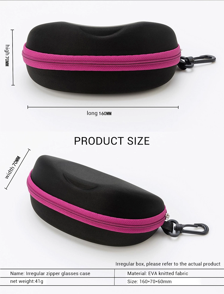 Eyeglasses Cases with Hook Portable Travel Black EVA Sunglasses Case