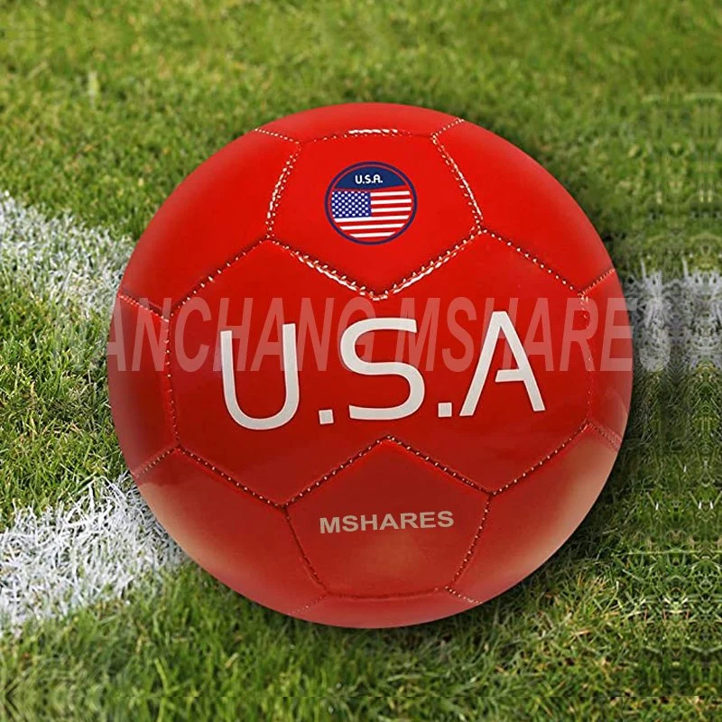 Stitching Shiny Leather Football Custom Logo Souvenir Soccer Ball