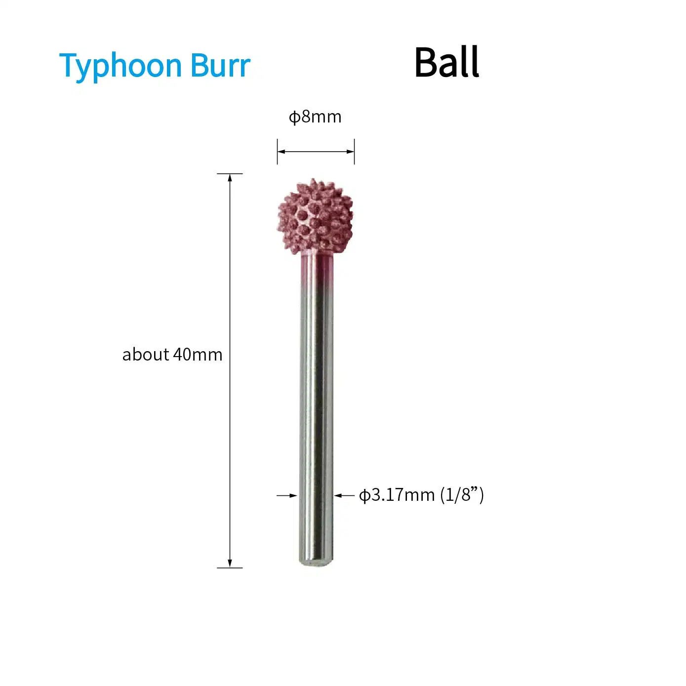 Wood Carving Rubber Grinding Tungsten Carbide Grit Typhoon Burr