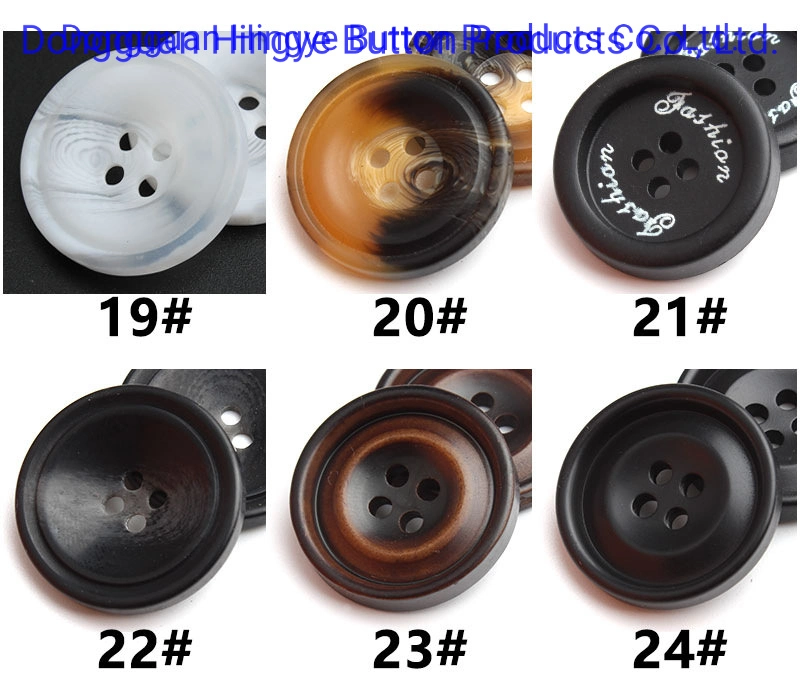 Resin Button Polyester Fake Ox Bone Horn Button for Clothing Garment Accessories