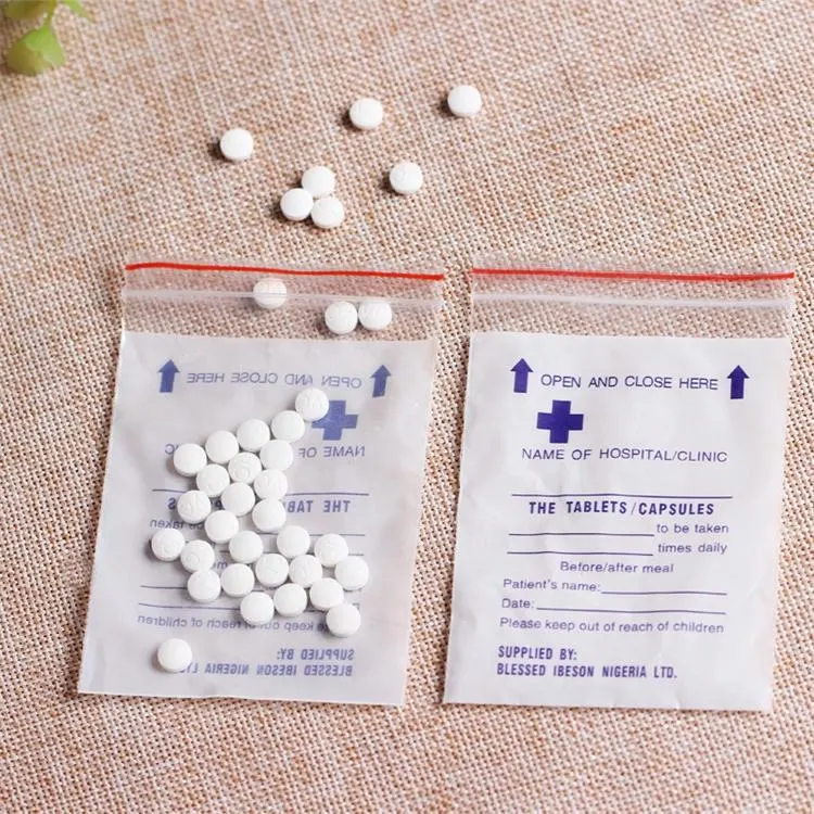 Africa Market Medicine Envelope &Tablet Dispensing Ziplock Bags Drug Bag /Medicine Bag Medicine Dispensing Bags