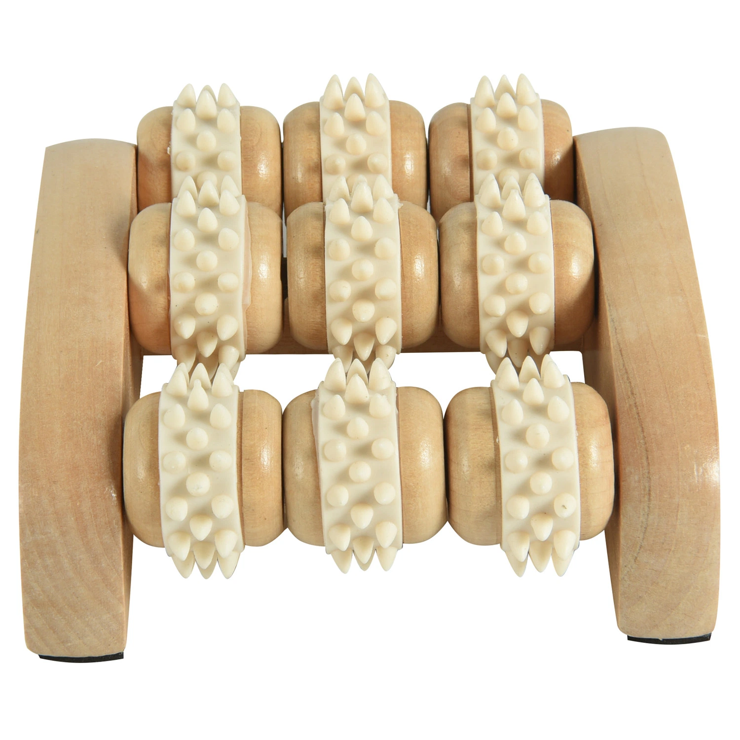 1 Row Wooden Foot Leg Massager Reflexology Roller Stress Useful Relief Massage