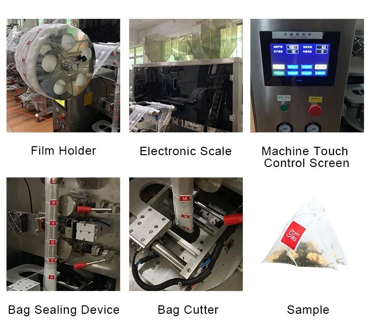 Hoja de Té Triángulo automático de llenado bolsa pequeña bolsa de nylon que Máquina de embalaje