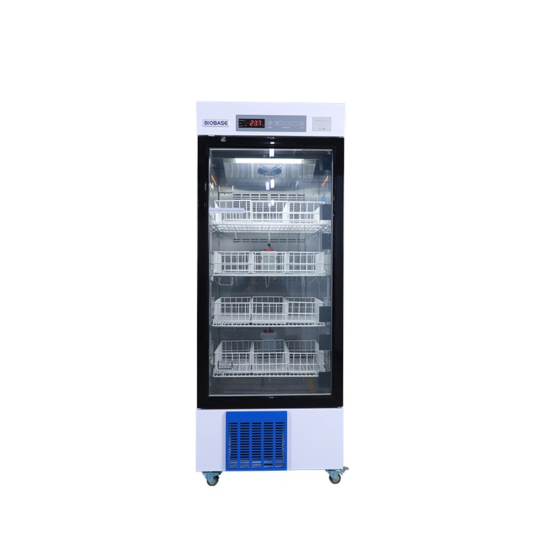 Biobase 296L LED Display Auto Defrost 4 Degree Upright Blood Bank Refrigerator for Hospital