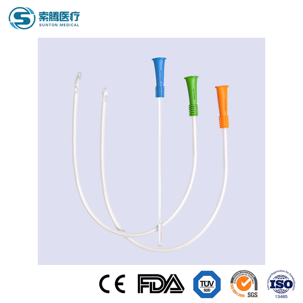 Sunton China Manufacturers Medical Fr8 Fr10 Fr18 Adult Sizes 2/3 Way Silicon 100% Silicone Foley Catheters CE Class II Medical PVC Material Urethral Catheter