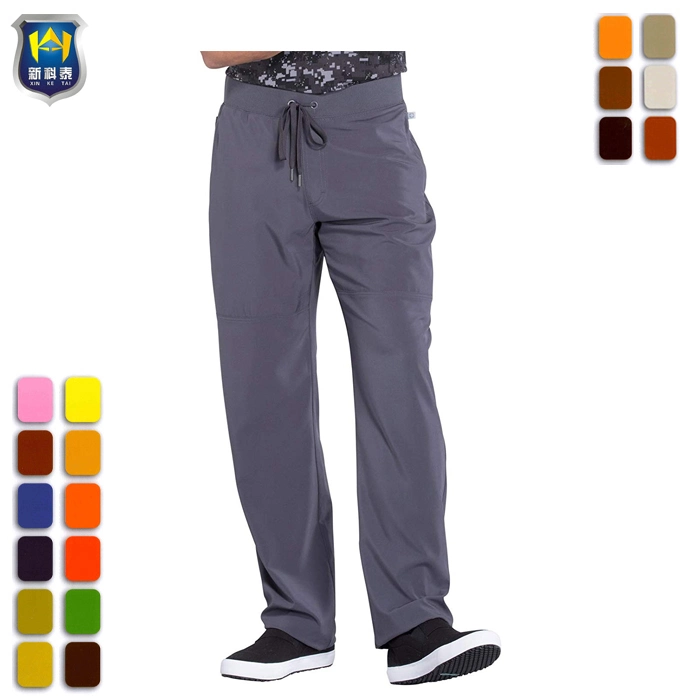 Unisex Full Elastic Waistband and Drawstring Uniform Scrub Pants