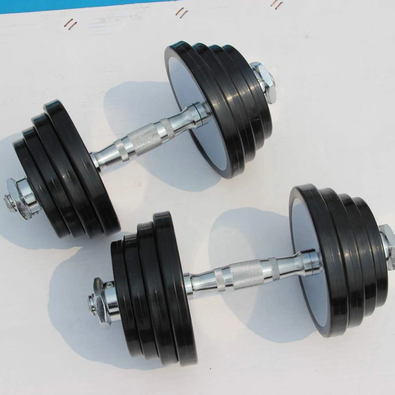 Gym Fitness Equipment Electroplated and Rubber Coated Dumbbell Set Customized for Body Building