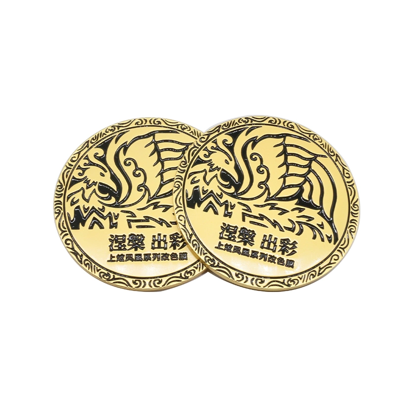 Original Factory Customized Metal Gold Label with Black Color Filled Adhesive Sticker