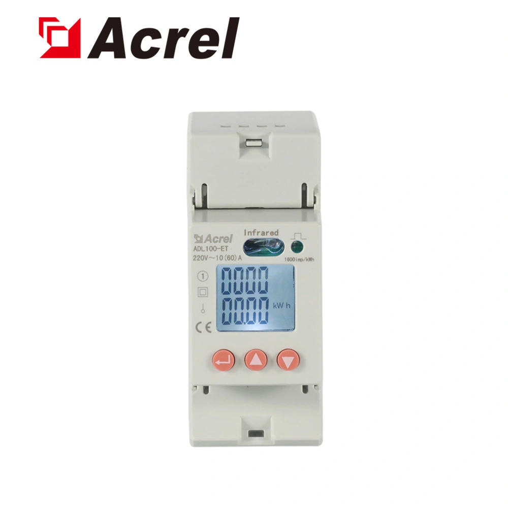 Acrel Industrial Dedicated Digital Single Phase DIN Rail LCD Energy Meter Adl100-Et