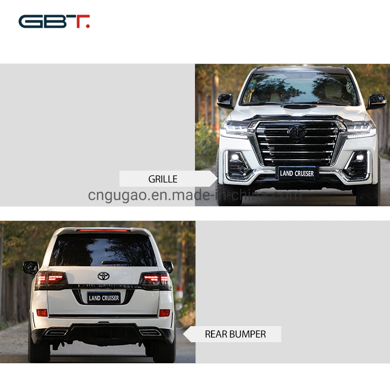 Gbt Facelift Partes frente as grelhas de pára-choques Motor Pivotantes Spoilers Farol Kit de carroçaria para automóveis Toyota Land Cruiser 200 LC200