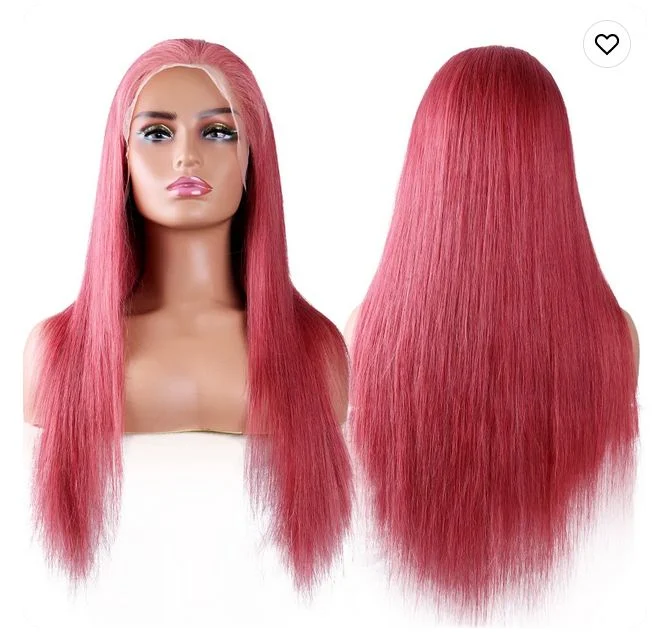 Natural Wave Short Cosplay Costume Pink Red Ginger Orange Colored Braids Virgin Human Hair Lace Front Wigs