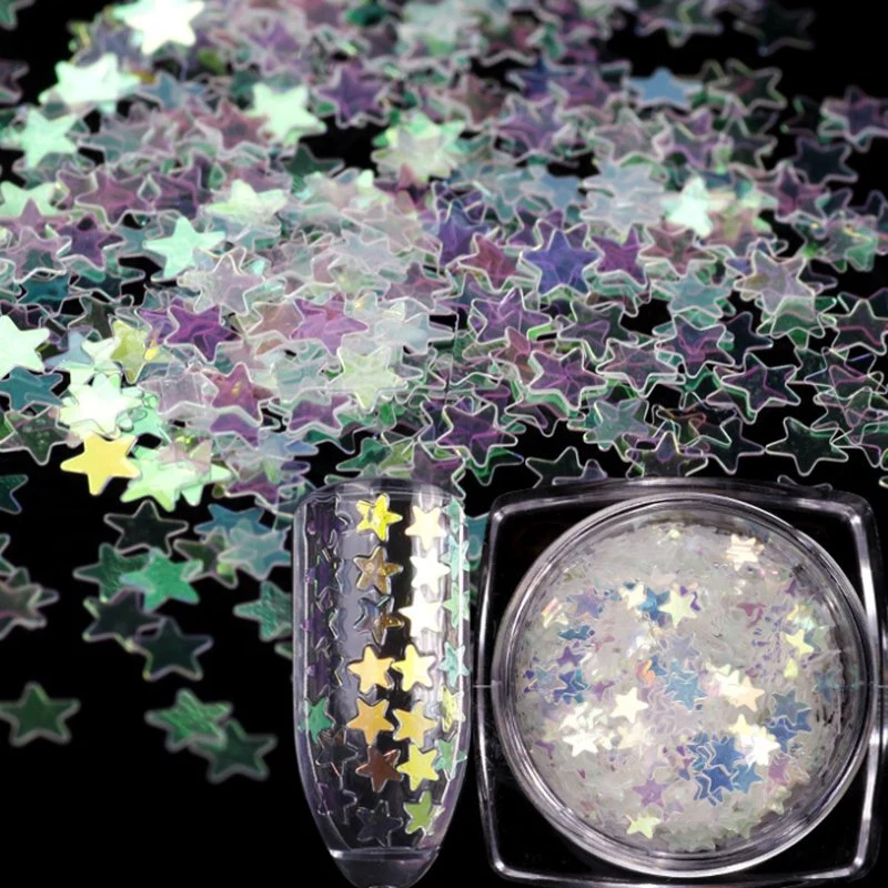 Holographic Ab Nail Sequins Flakes Aurora Star Heart Spangles Glitter Decoration for Nails