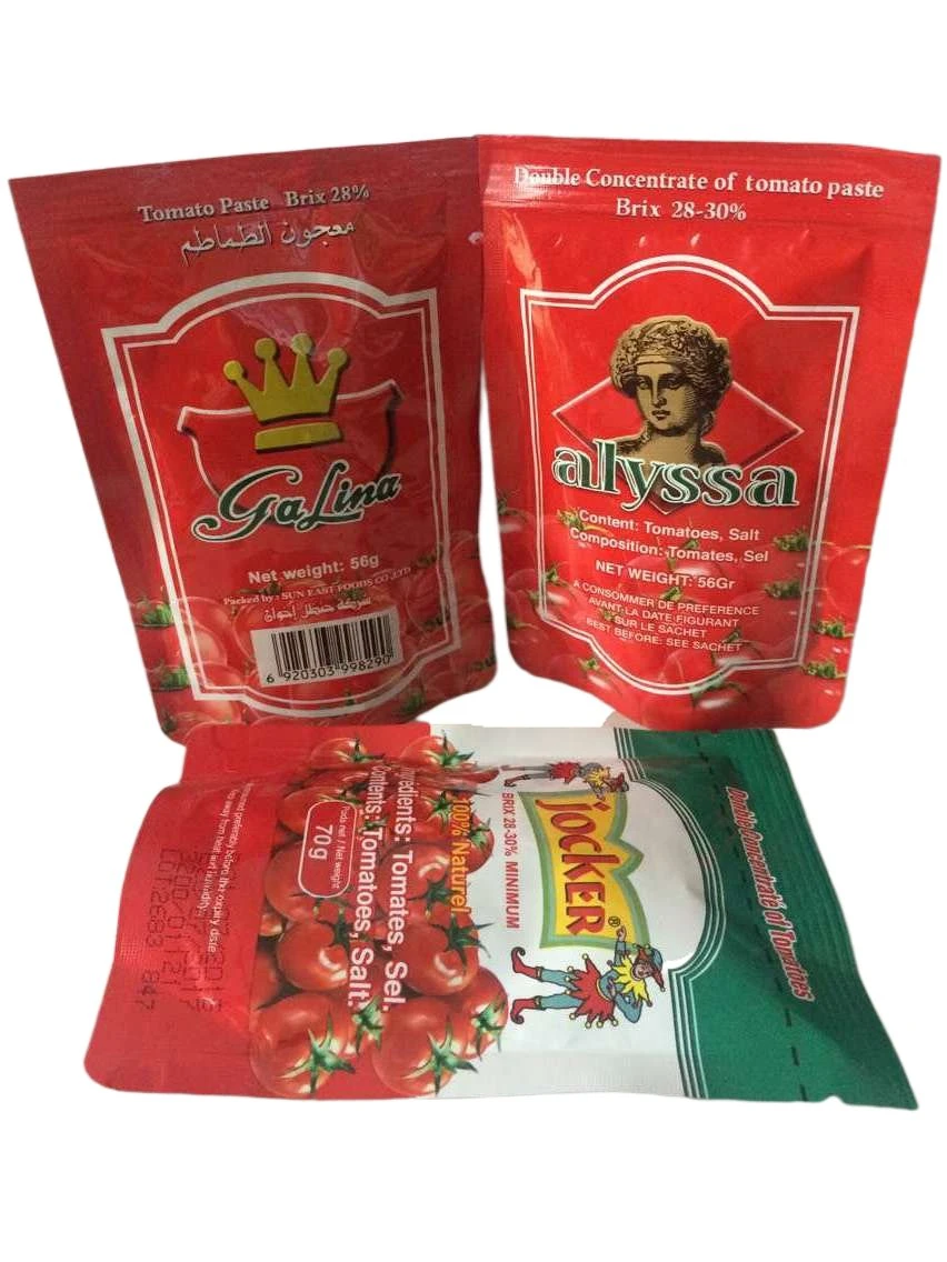 Custom Pouch Bags Tomato Paste Sweet Chilli Sauce in Automatic Packing Sealing Machine