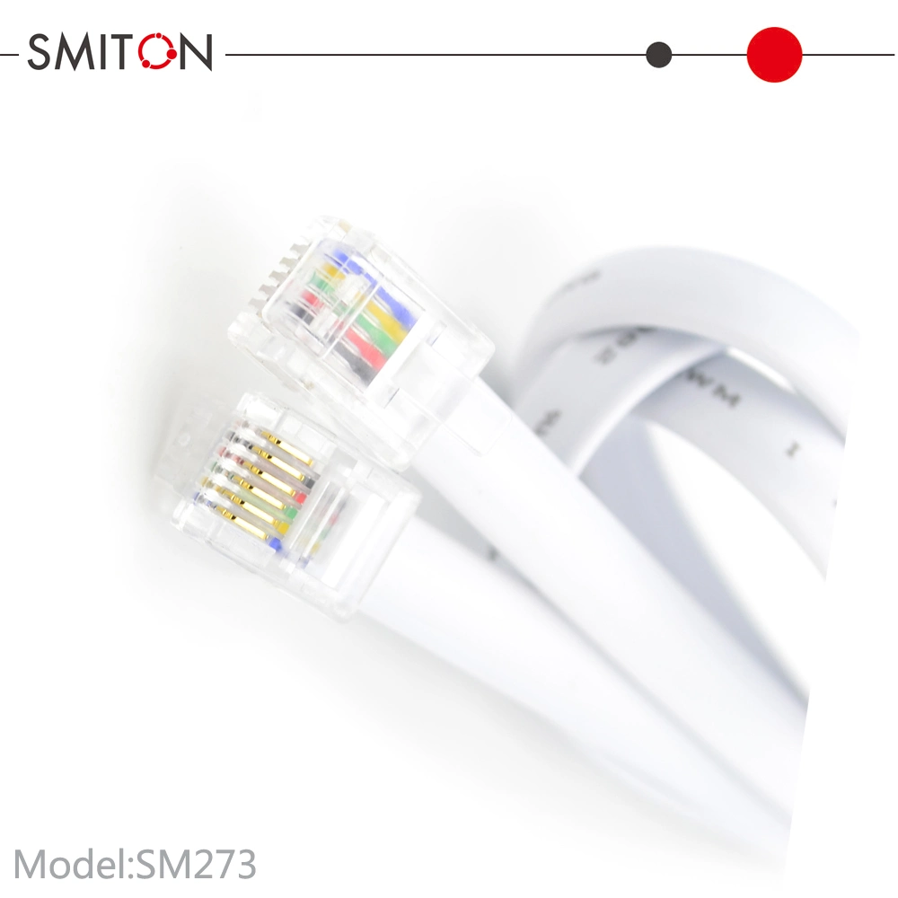 PVC 6 Wire Communication Cable Rj12 6p6c Cable