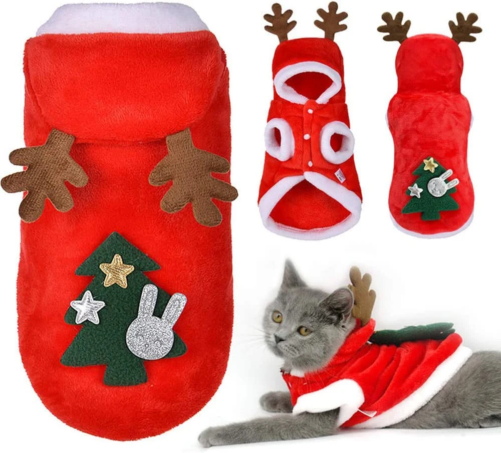 Pet Dog Christmas Clothes Costume, Dog Clothes for Small Medium Dogs and Cats