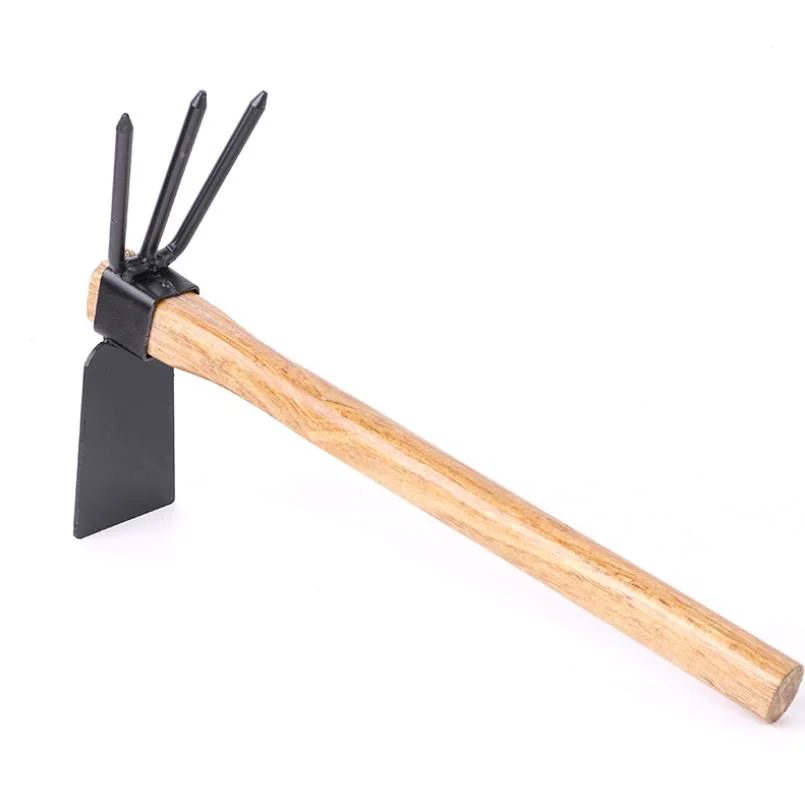 Farming Hand Garden Tool Fork Hoe with Wooden Handle