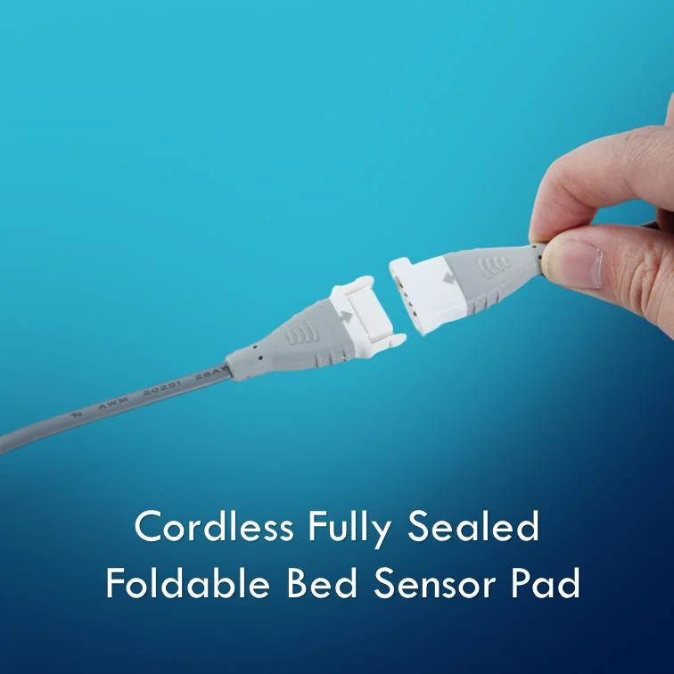 Cordless Fully Sealed Foldable Bed Sensor Pad/Bed Exit Alarm/Fall Prevention Sensor Alarm/Patient Safety Pressure Sensor Pad for Fall Management