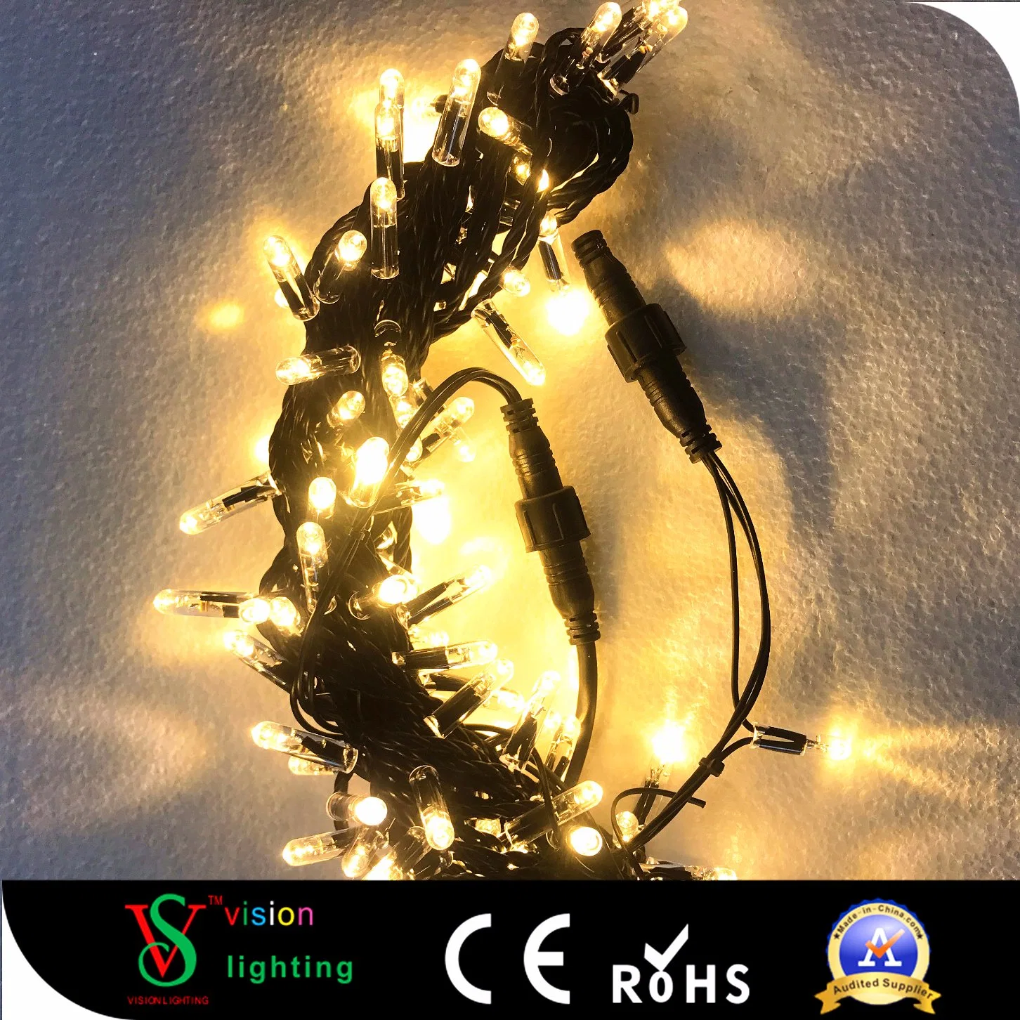 Waterproof Rubber Cable Christmas String Light LED Garlands Lights