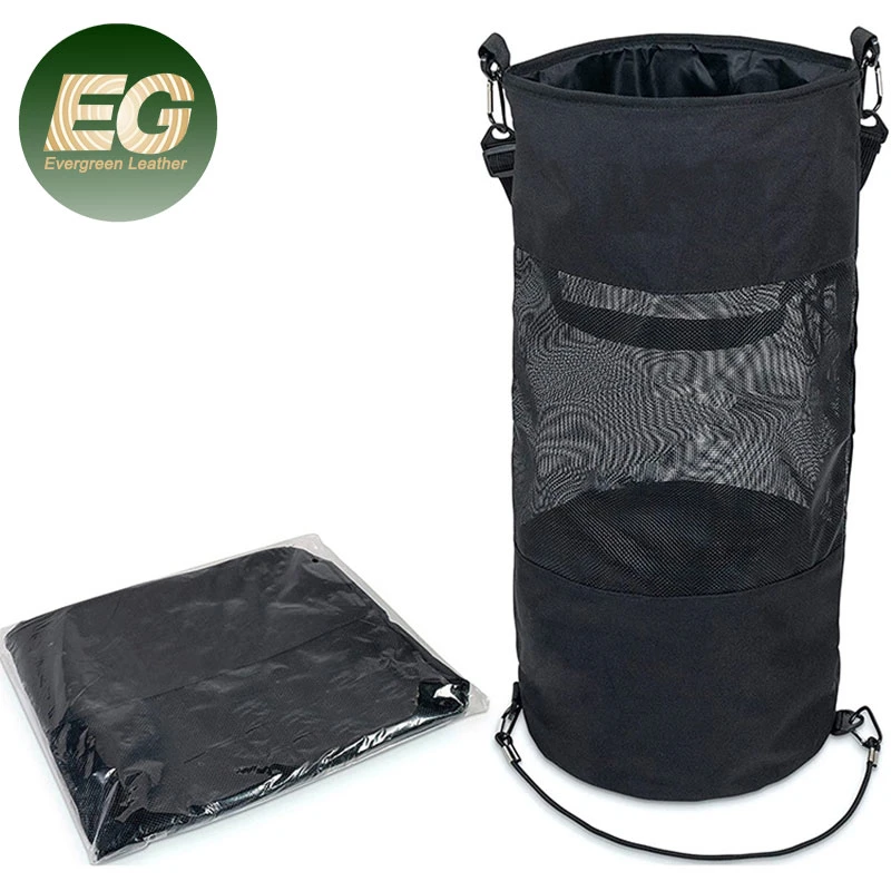 Ea237 mesh Boat Trash can Atacado Custom logo Custom Bin Com suporte de jardim com cordão para saco de lixo para automóvel suspenso