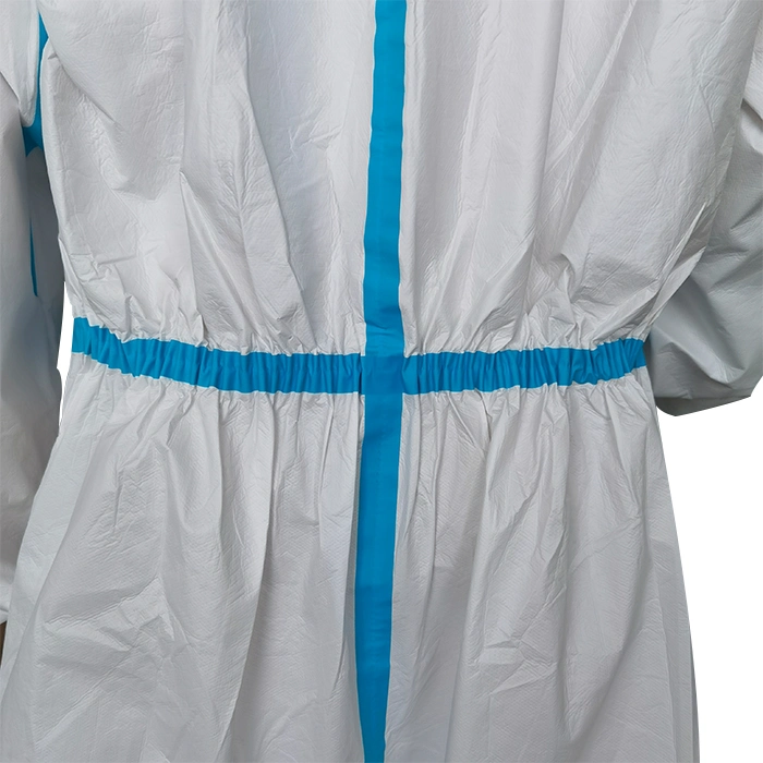 Hospital Type 4b Disposable Liquid-Proof Microporous Medical Antistatic Protective Coverall with Sealed Tapes